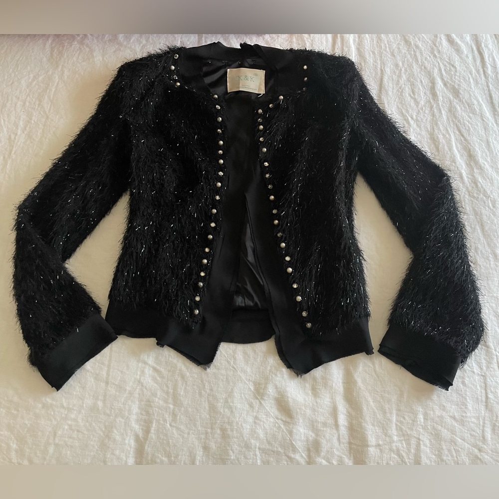 K&K Luxury in New York Fringe Cardigan